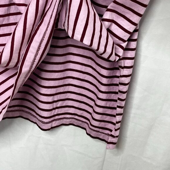 Draper James Tie Waist Midi T-Shirt Dress Dark Pink Mariner Stripe Size 1X - Picture 7 of 10